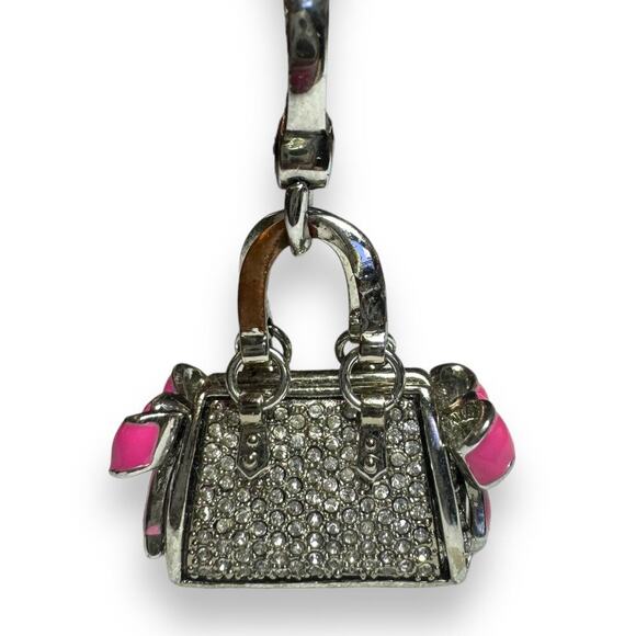 Juicy Couture Y2K Daydreamer Pave Rhinestone Purse Charm with Pink Bows - FAB - Picture 9 of 11